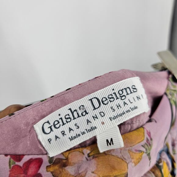 Anthropologie Geisha Designs Maxi Skirt Purple Tulle Floral Ruffle Trim Size M - Picture 6 of 7